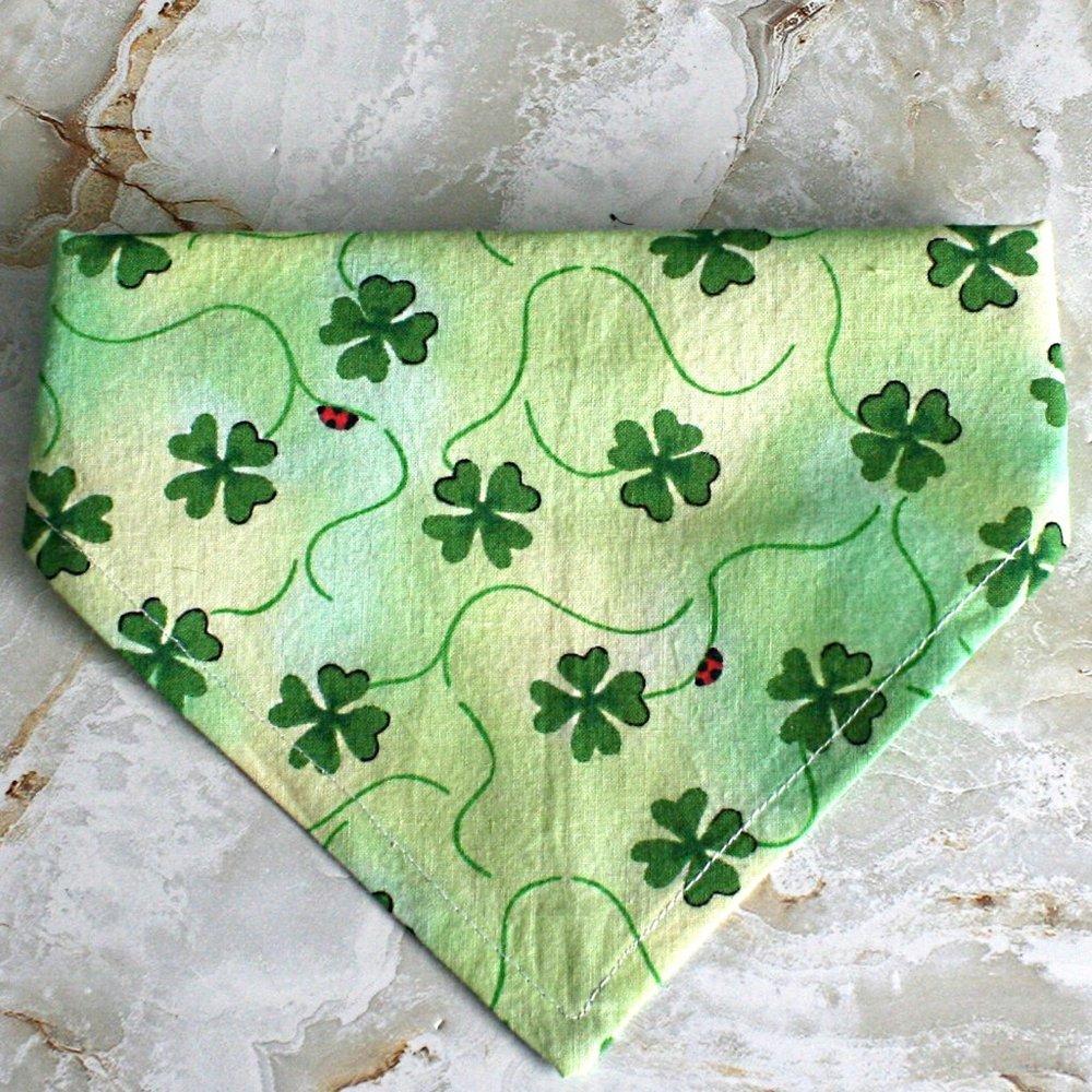 HAND CRAFTED Bandana St. Patrick's Day Tie Dye Ladybug Dog Pet Scarf Accessory